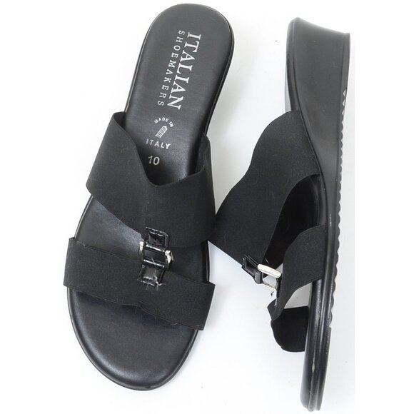 Italian Shoemakers Women's Size 10 Slip-On Slide Open-Toe Wedge Sandals Italy - Picture 1 of 4